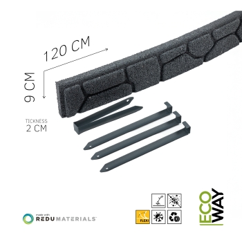 Obrzeże trawnikowe ogrodowe Stones 9 cm szare